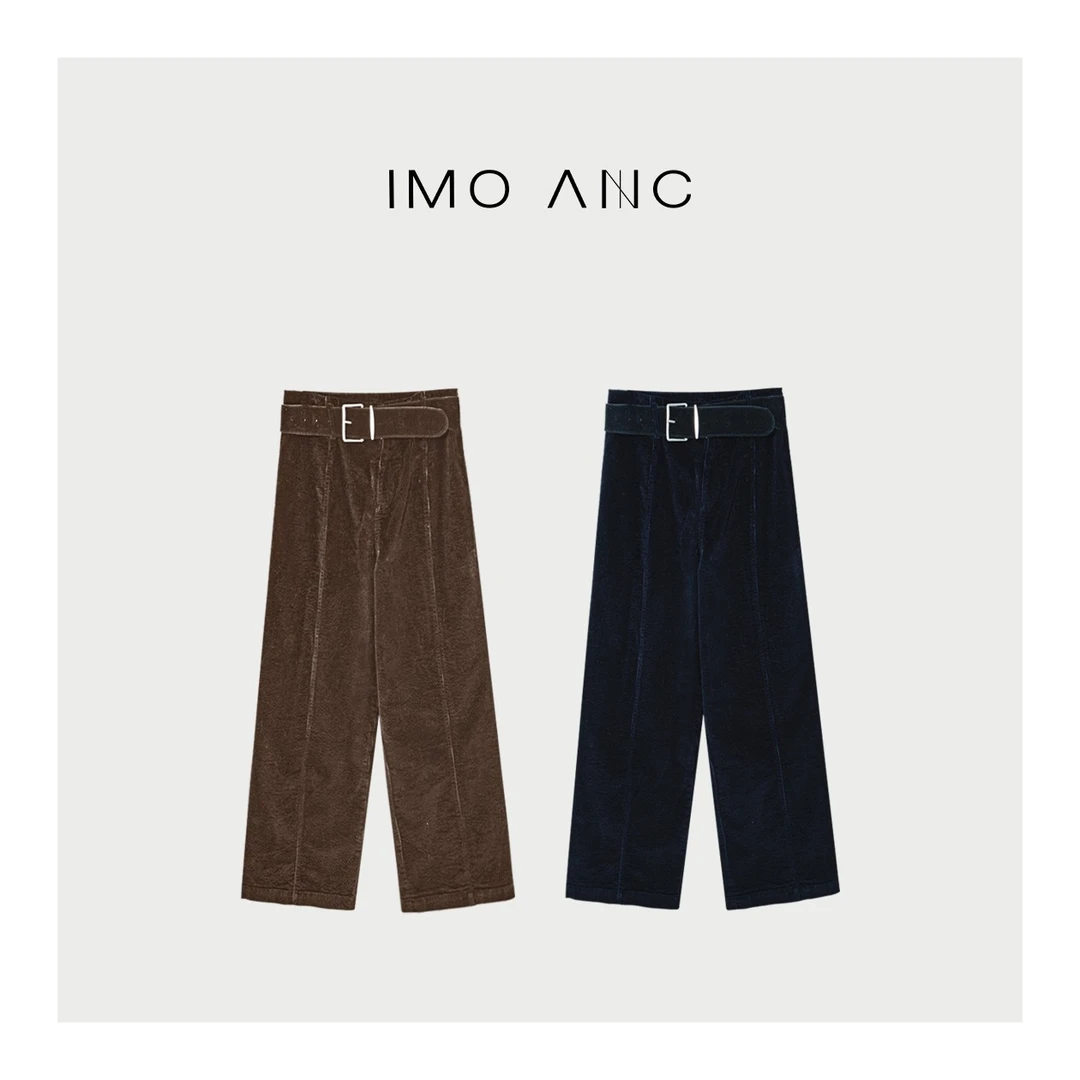 IM SO FANCY【实穿主义】洗水灯芯绒直筒九分裤*带腰带D219