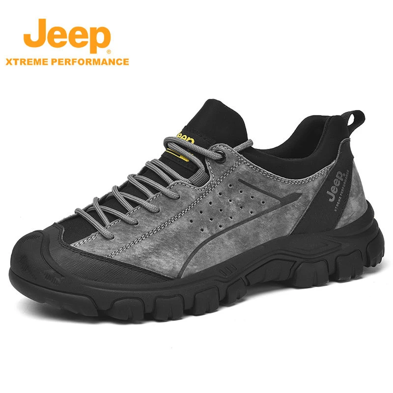 JEEP吉普男鞋工装鞋秋季2023新款厚底耐磨登山鞋户外运动休闲鞋男