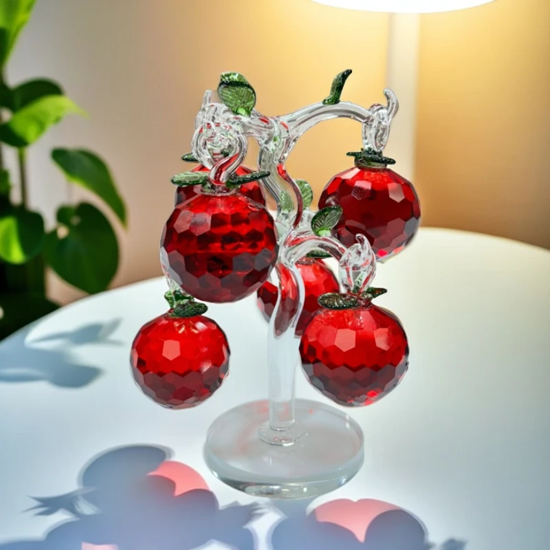 【6挂】水晶苹果树摆件家用高档玄关电视柜酒柜结婚乔迁用工艺品