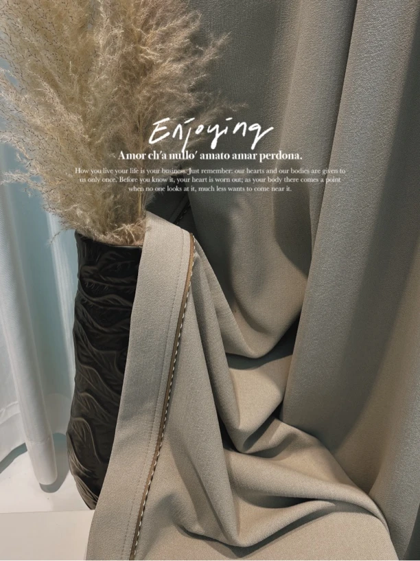 2.65高 全遮光现代简约雪尼尔麻窗帘（包含高温定型）可改高度