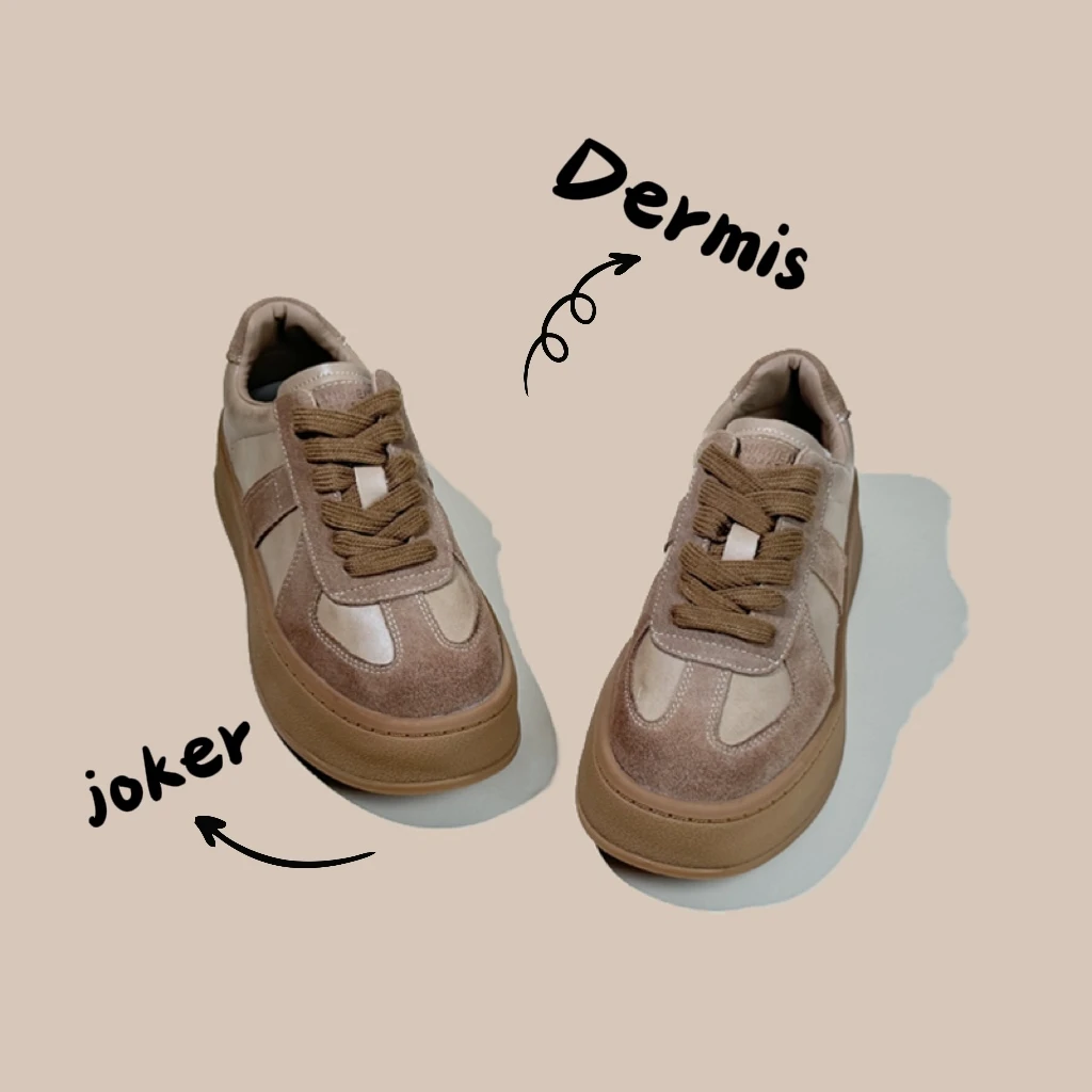 H&16真皮透气厚底增高百搭板鞋2024秋新款女鞋爆款德训鞋h-S173