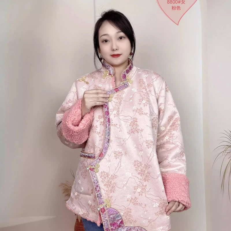 2024新款藏装冬装手工金扣加金卡边藏式外套棉衣中国风民族服装