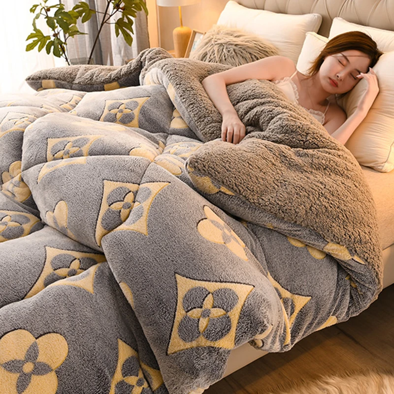 冬季仿羊羔绒被子冬被单人加厚保暖牛奶绒棉被被芯宿舍春秋被褥