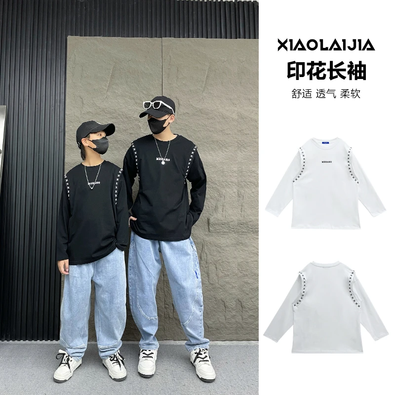 【现货】CX3606小赖家亲子装印花长袖2023秋季休闲男女童百搭打底衫
