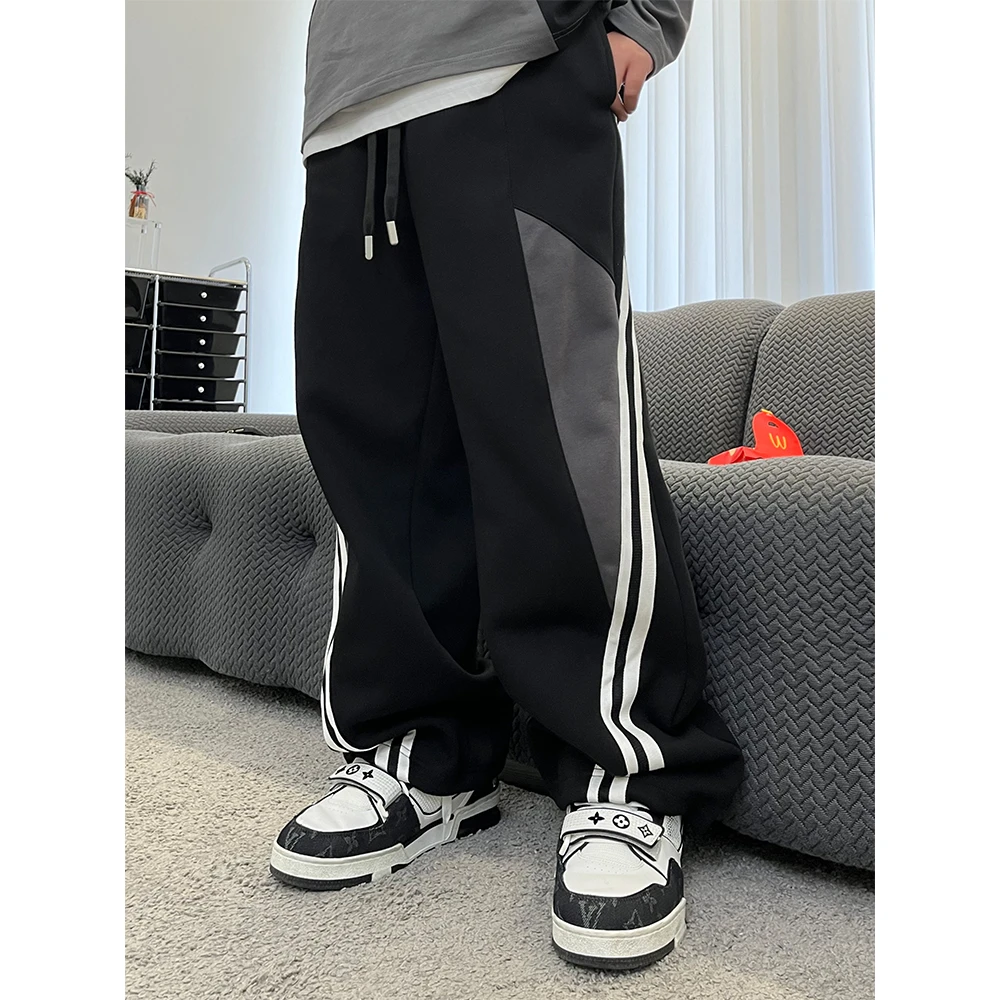 K2892小赖家亲子春秋款中大童宽松青少年时尚潮流抽绳休闲裤阔腿