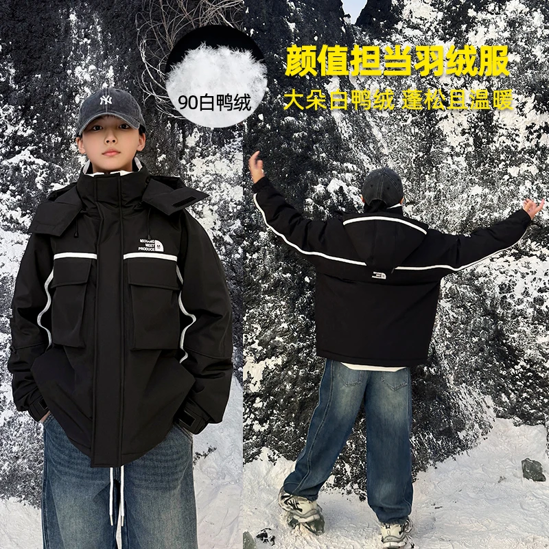 W395小赖家青少年羽绒服2024秋冬新款中大童加厚外套宽松上衣