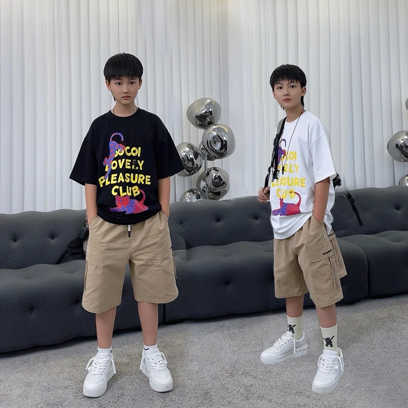 XT1550小赖家24夏装宽松短袖T恤青少年男女亲子款上衣儿童洋气ol