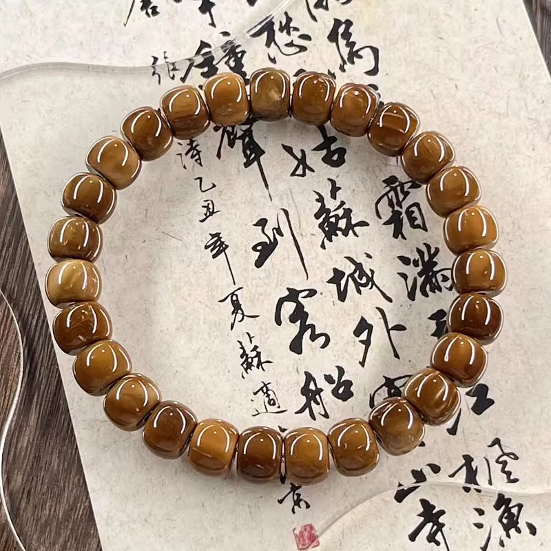 高抛文玩库克精品手串圆珠光珠菩提单圈手串念珠佛珠男文玩手串女
