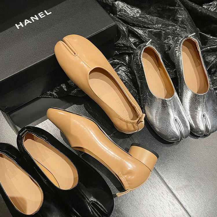 【王二今】牛皮/轻奢小众分趾猪蹄鞋超好看超舒服F6159