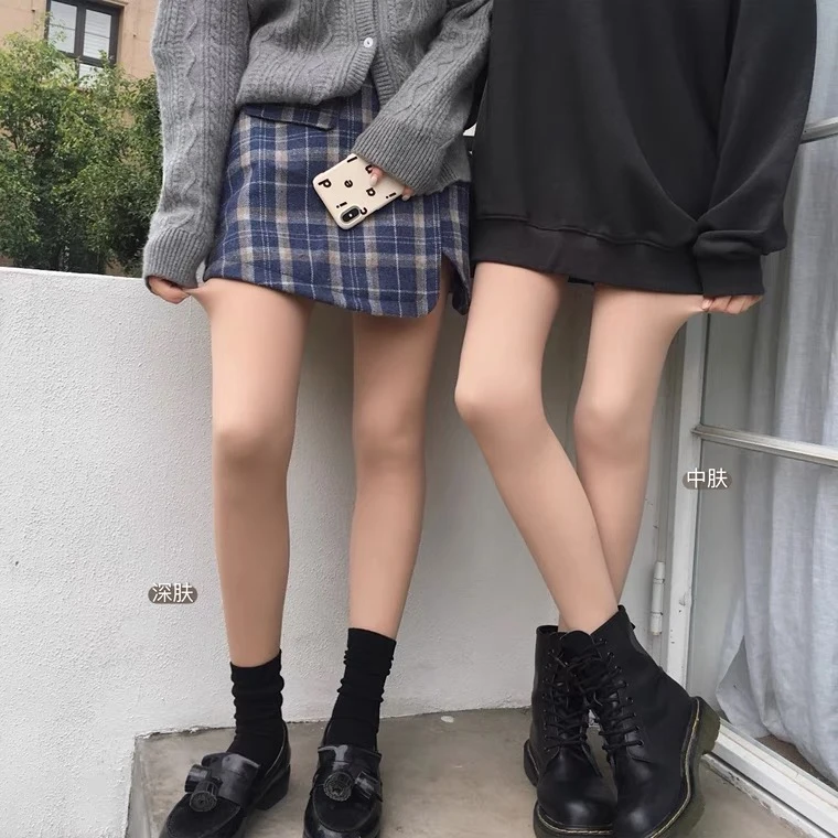 纽扣款裸感双层美肤光腿神器打底裤