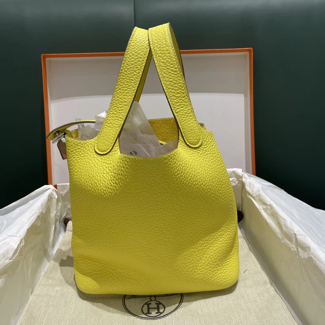 95新 Hermes/爱马仕 宝利汇菜篮子Picotin18 0Y柠檬酒黄