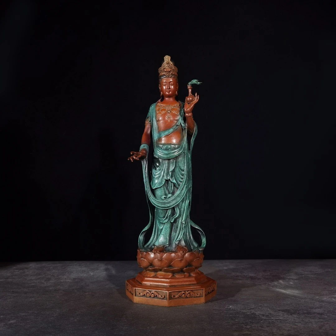 象外天工  观世音菩萨  中式禅意 全铜 雕塑 摆件 纯手工  雕刻
