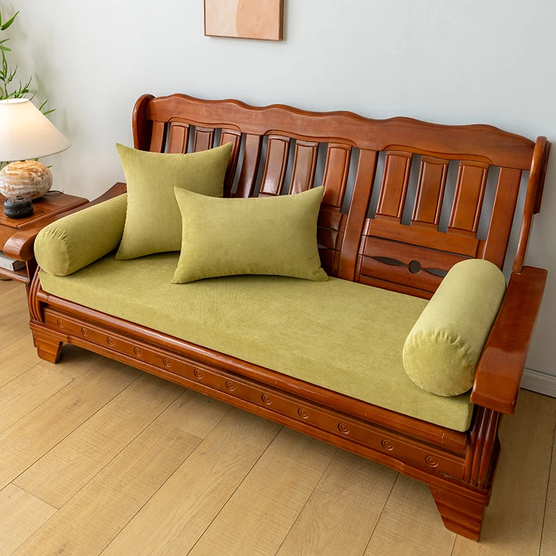 实木沙发坐垫红木沙发垫中式纯色素色简约加硬海绵海绵垫