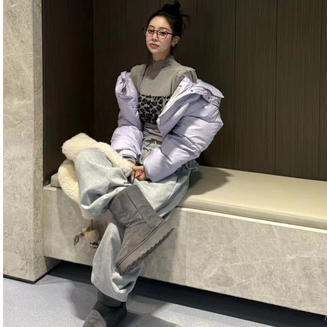 宠儿【2024冬季韩版紫色极简立领羽绒服】