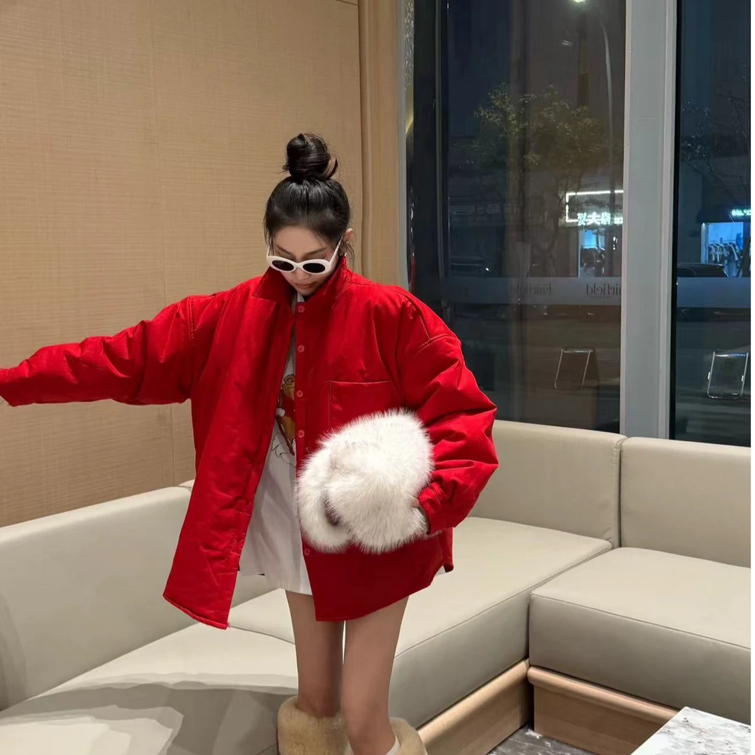 宠儿【2024冬季韩版极简纯色时尚加厚棉衬衣】