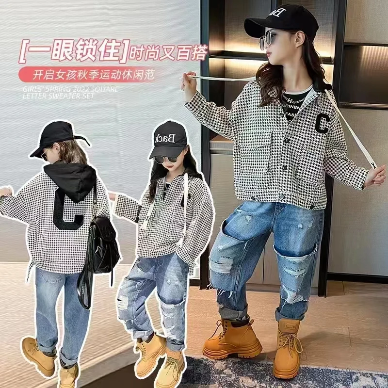 6074男女童春秋新款帅气时尚韩版牛仔外套秋季洋气童装