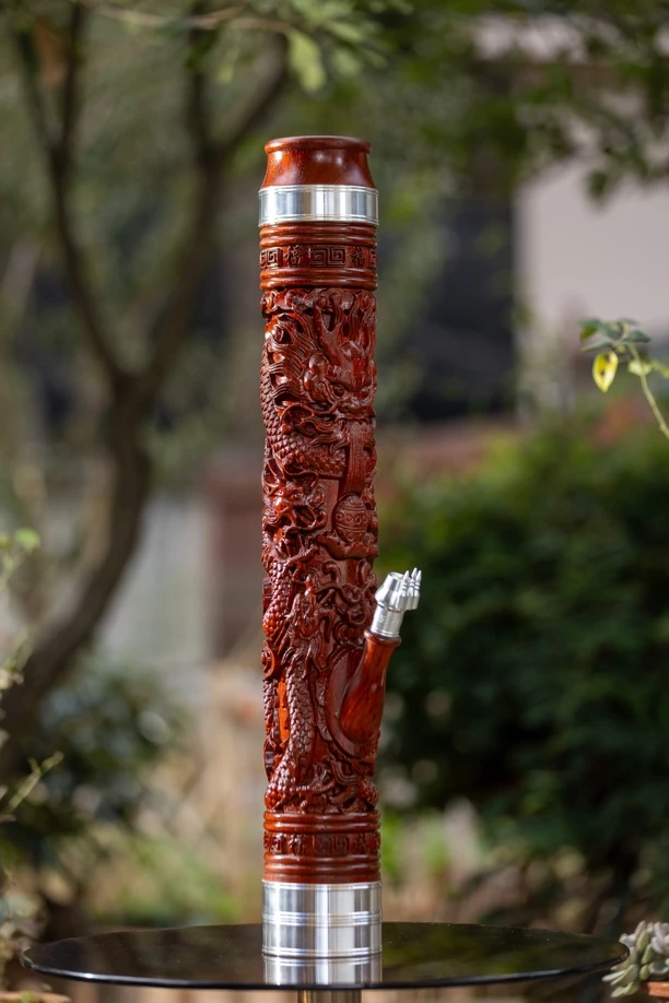 大号红花梨五龙吐珠雕花款21号