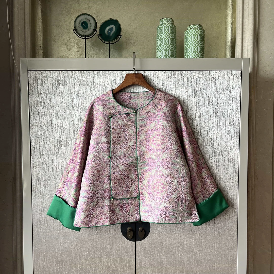 桑蚕丝外套新中式复古休闲百搭