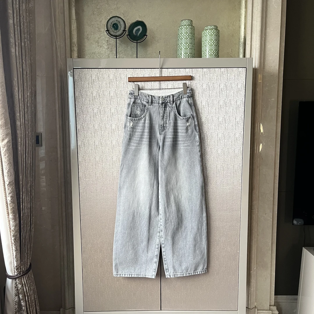 【巴黎裤】棉牛仔裤休闲百搭时尚水洗直筒潮流