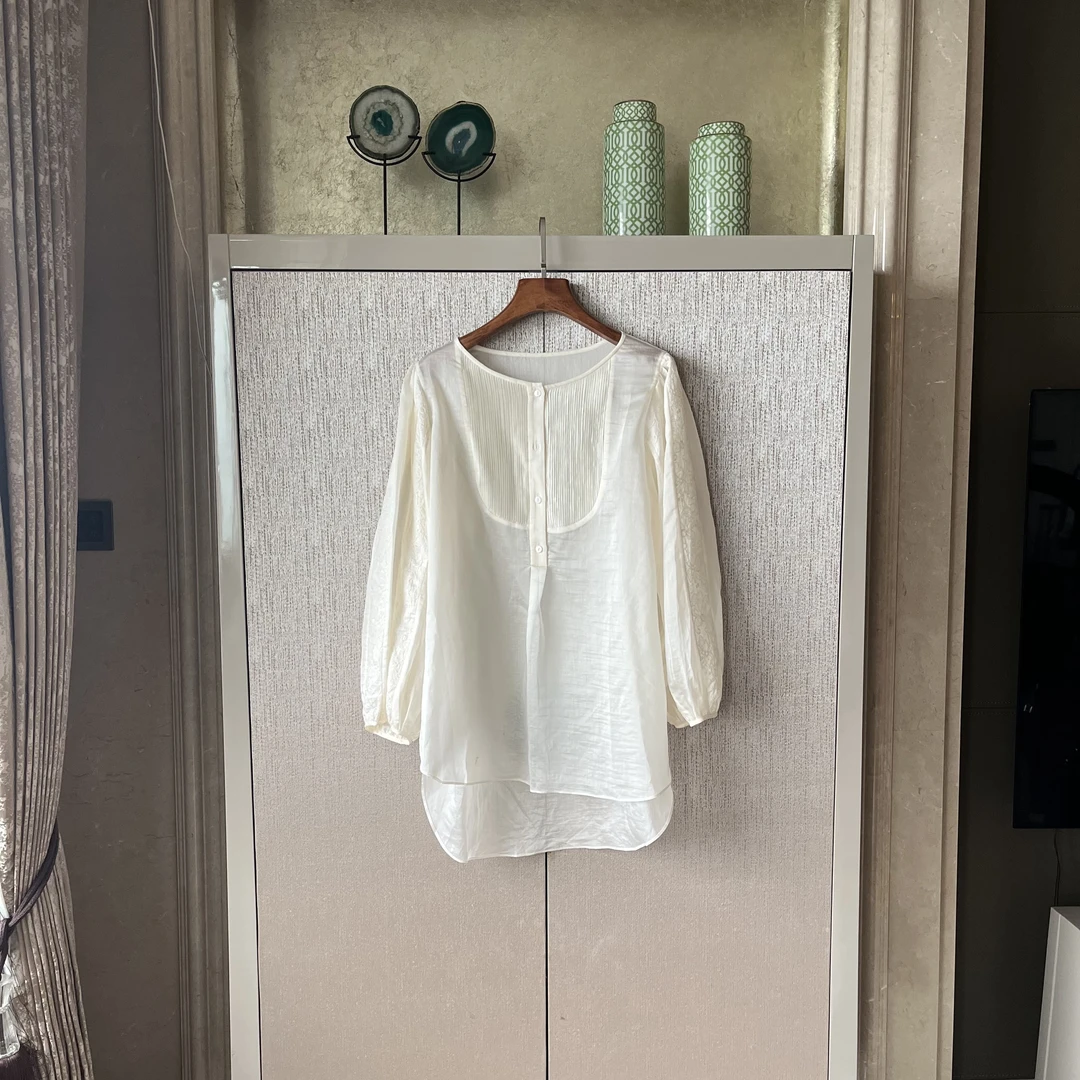 棉聚酯雪纺衫时尚休闲百搭气质