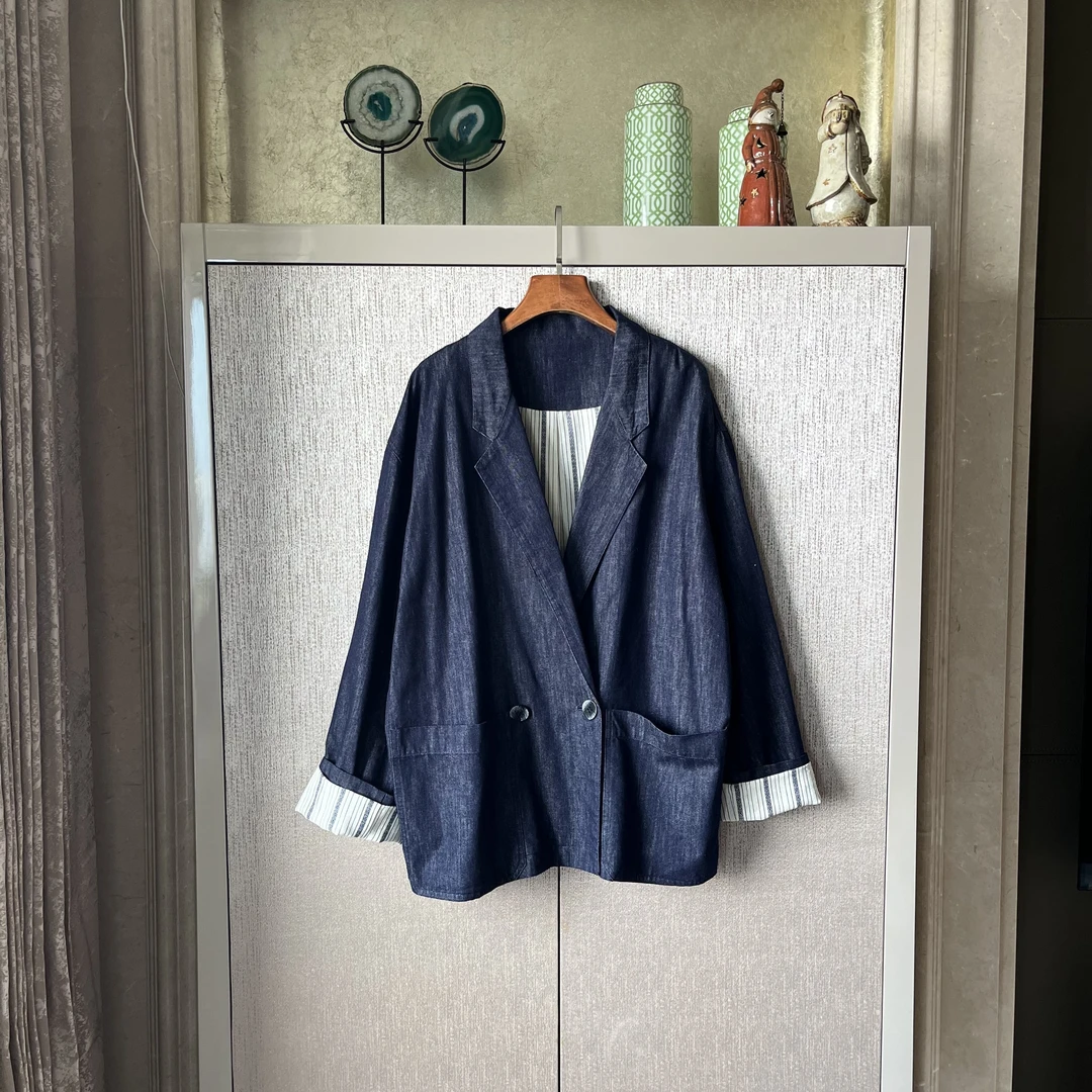 棉聚酯其他纤维外套时尚复古休闲翻领