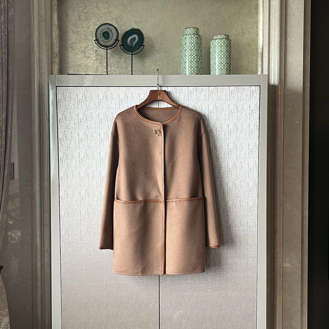 绵羊毛桑蚕丝山羊绒外套百搭时尚气质