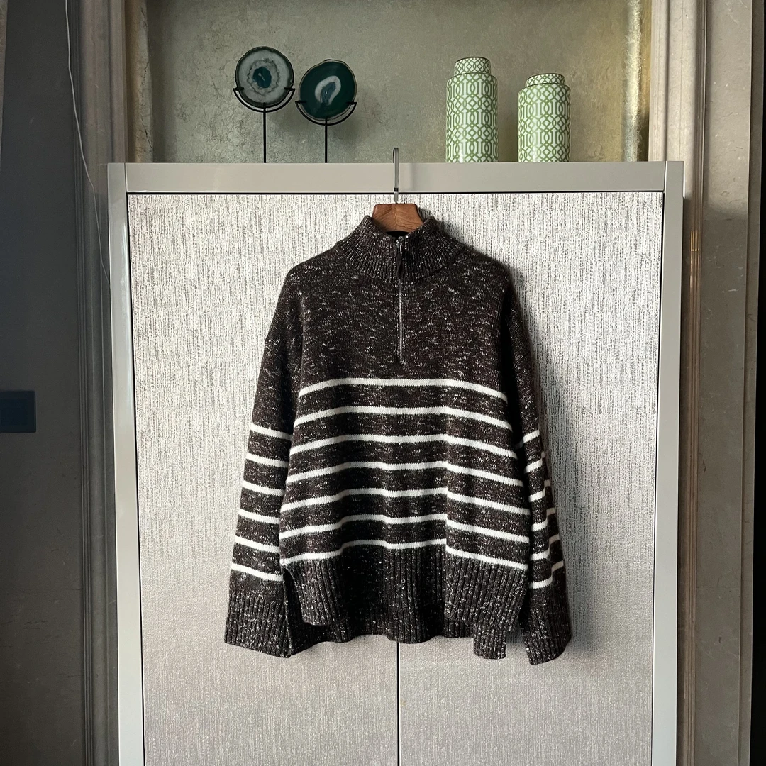 牦牛绒绵羊毛针织衫22针双股高领气质