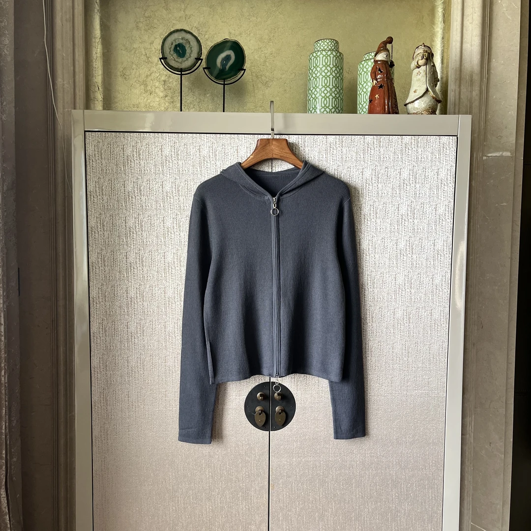 绵羊毛针织衫开衫纯色拉链时尚休闲长袖百搭圆领