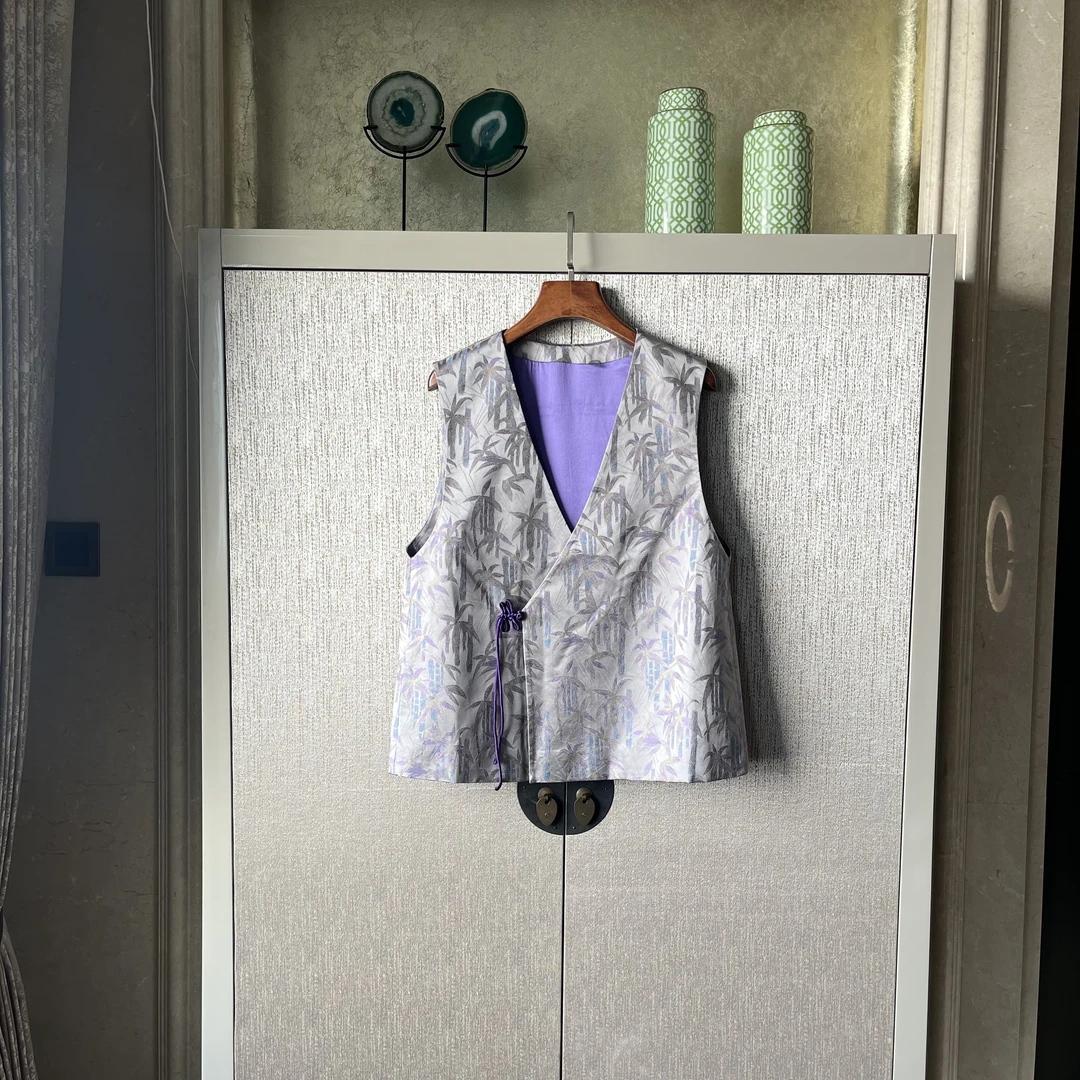 桑蚕丝马甲休闲中式时尚中式气质百搭