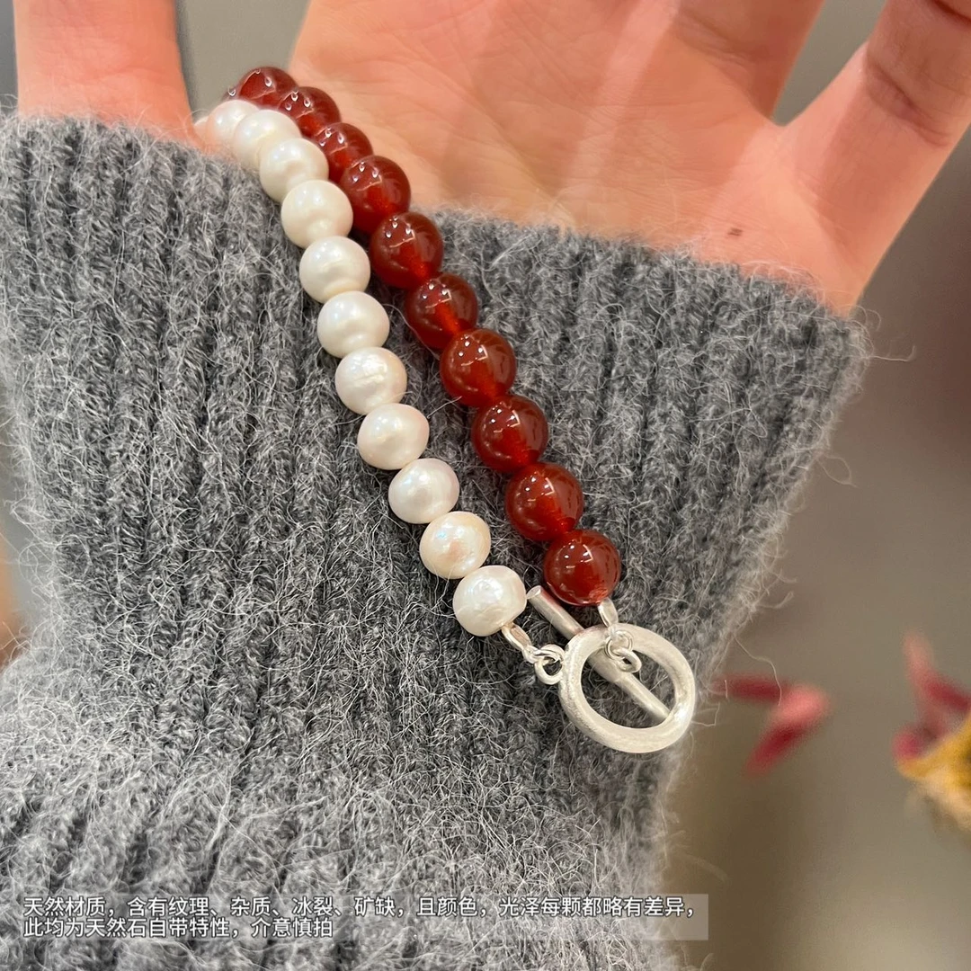 非金属项链 JIUJIU【绿檀莲花】简约百搭轻奢时尚珠珠项链0113