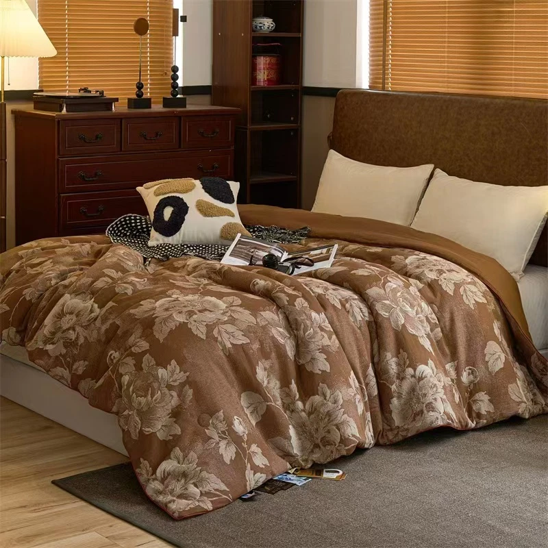 【爱丽日记-浅咖】200*230cm高端亲肤舒适轻奢柔软被双面可用