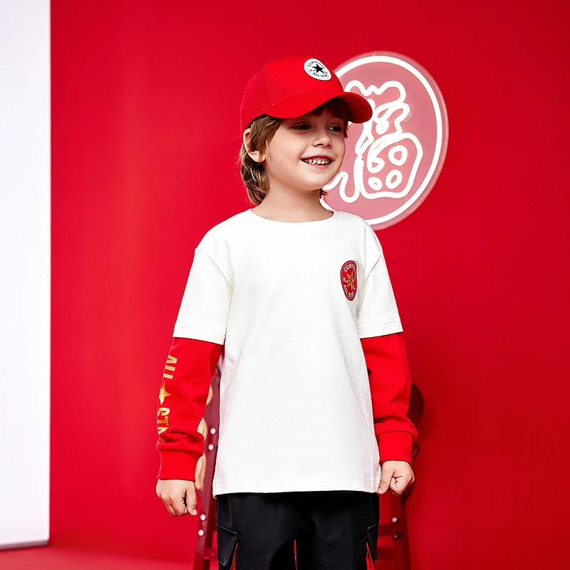 【CNY系列】Converse匡威儿童男女童装秋冬舒适长袖T恤CNVN-FF-H190