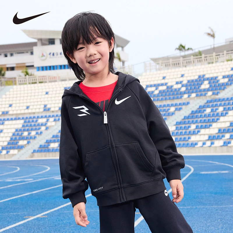 NIKE 3BRAND儿童童装男童秋冬季休闲时尚连帽开衫卫衣RWB-DH-0584