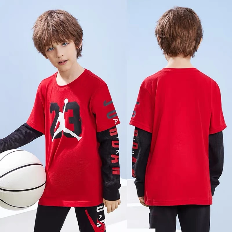 AIRJORDAN2023假两件长袖儿童T恤长袖T恤JDB-LK-B893
