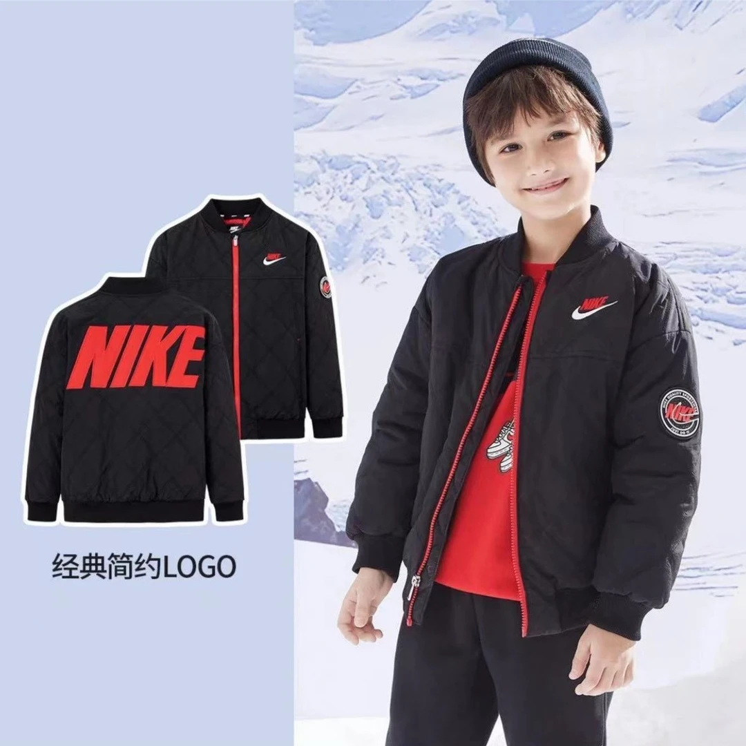 Nike【防寒】耐克童装男女童短款加厚羽绒服时尚小童大童百搭J729