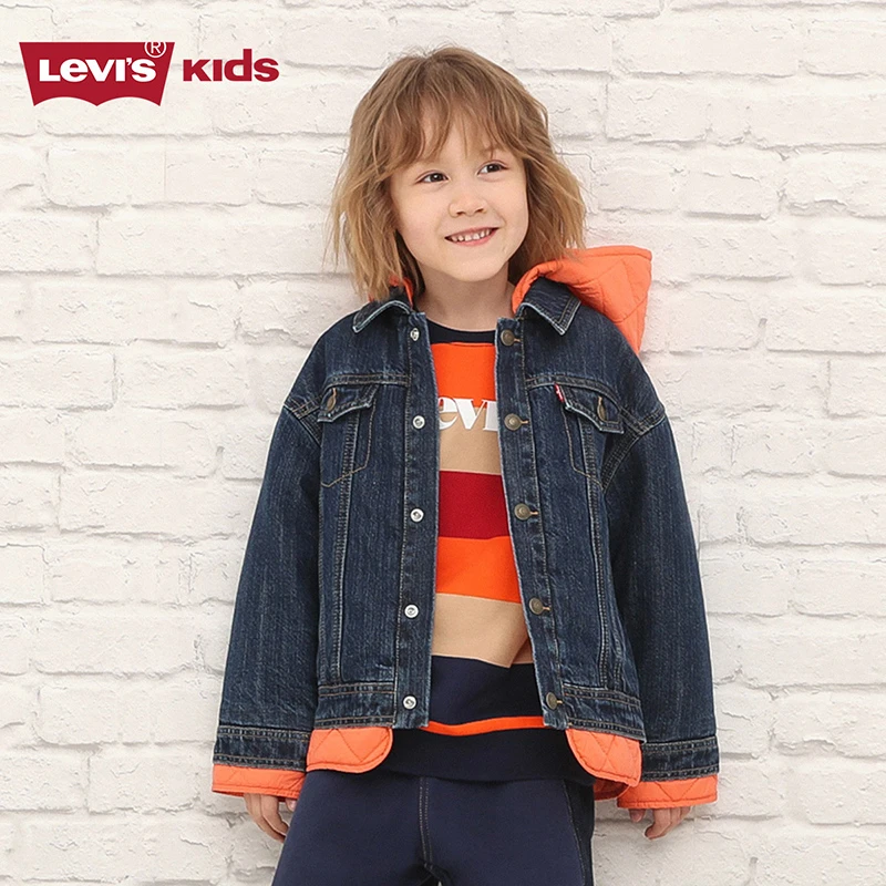 Levi's李维斯童装保暖舒适牛仔棉服外套时尚休闲潮流冬季户外D943