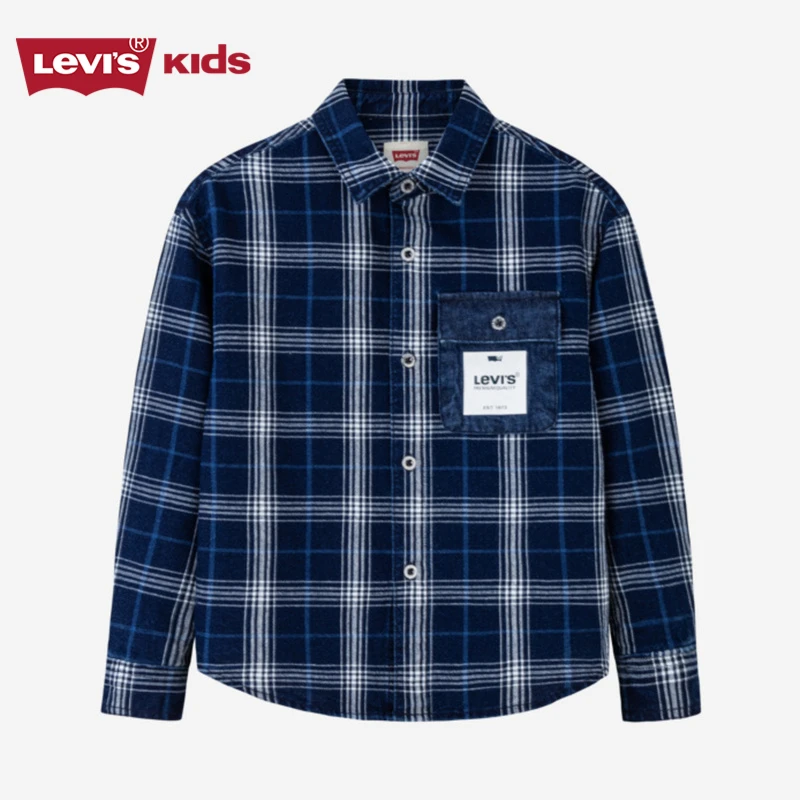 Levi's李维斯春秋男童装休闲时尚牛仔衬衫LVB-LW-J741