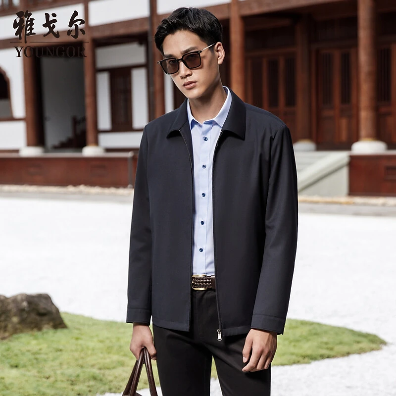 【行政夹克秋冬】雅戈尔春秋季新款男士商务休闲经典百搭单茄克外套