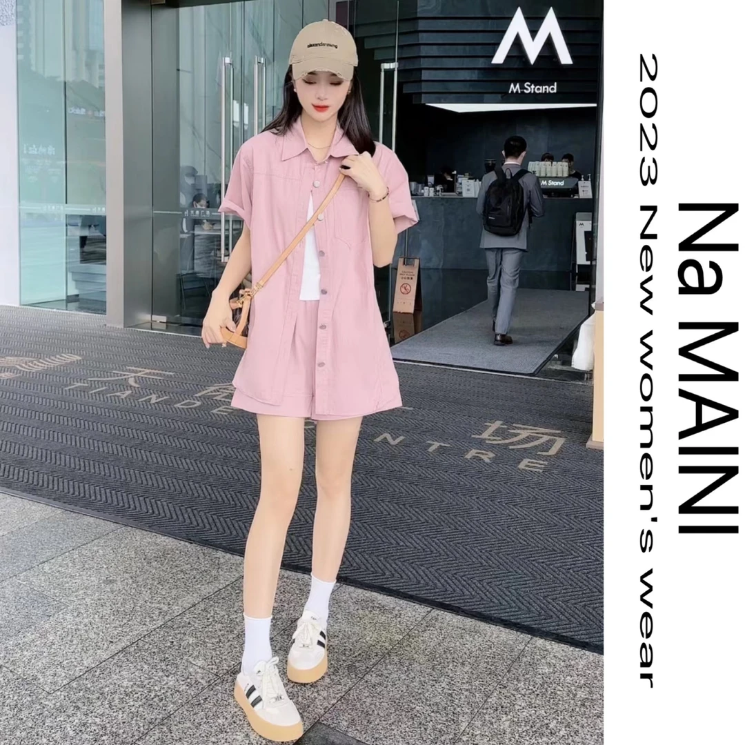 【MN】单口袋设计小贴标牛仔套装女显瘦时尚休闲夏季百搭减龄6862