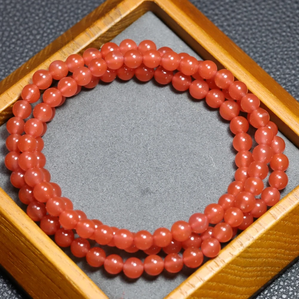 保山南红天然原矿高冰南红玛瑙多圈手链挂件绳冰粉长链108佛珠