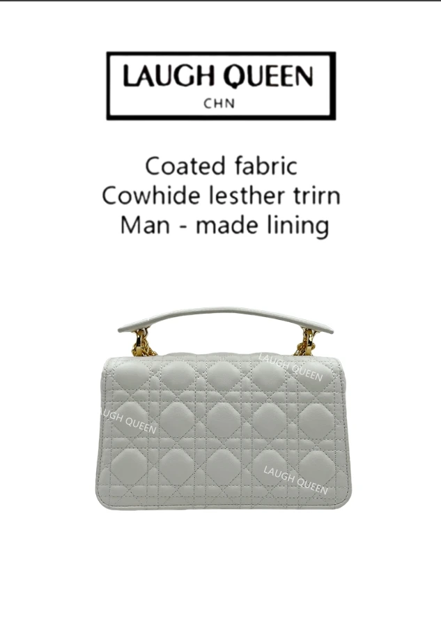 Laugh Queen手工打造真皮女士包时尚新款链条10545大号白色