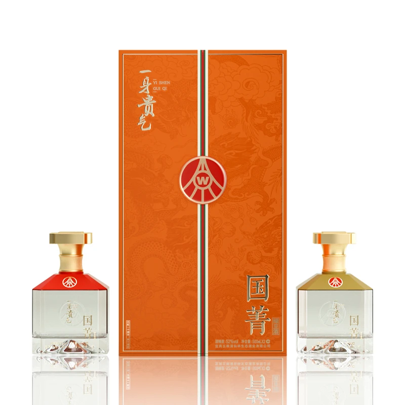 国菁一身贵气 整箱6瓶 礼盒装 配3个礼袋 52度500ml