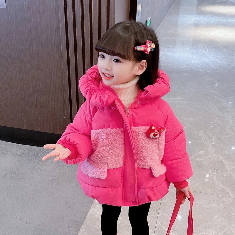 女童棉服冬季2023新款女宝宝儿童装冬款棉袄洋气冬装加绒棉衣外套