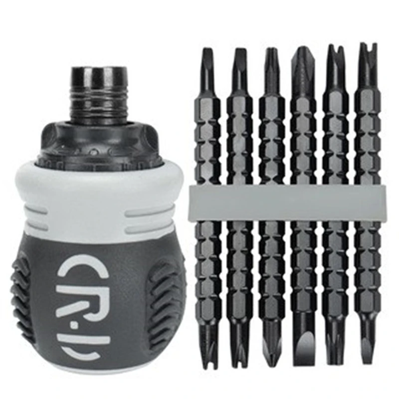 棘轮两用螺丝刀十字一字两用迷你改锥可伸缩省力多功能螺丝刀