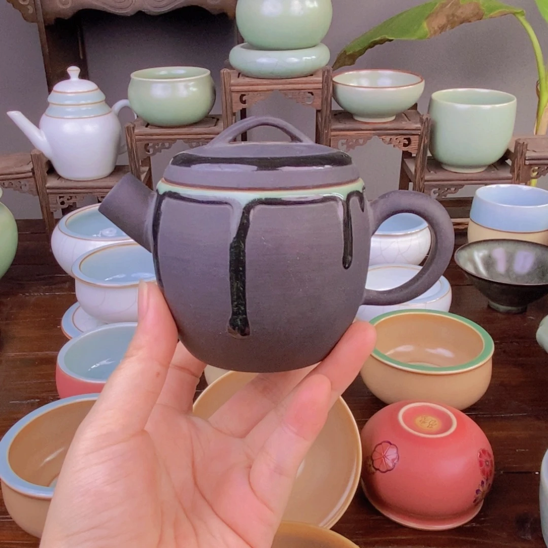 玄石釉 壶 茶壶 壶 壶