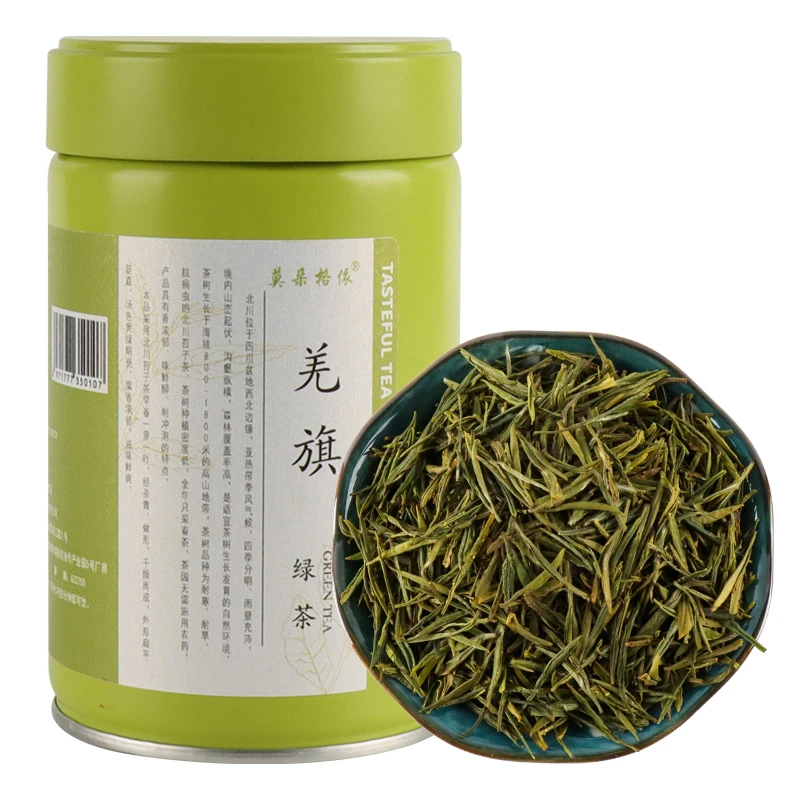 北川莫朵格依  羌旗特级 罐装绿茶 口粮茶 高山苔子茶