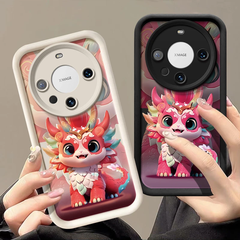 适用华为mate60pro手机壳ALN-AL80软硅胶超薄软胶女中国风卡通可