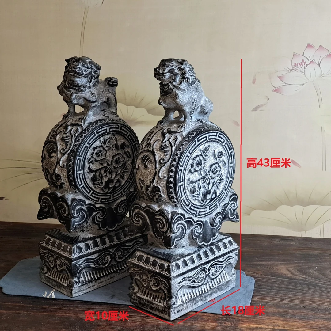 狮子抱鼓│42CM高│家门口门厅店门口造景装饰家居摆件
