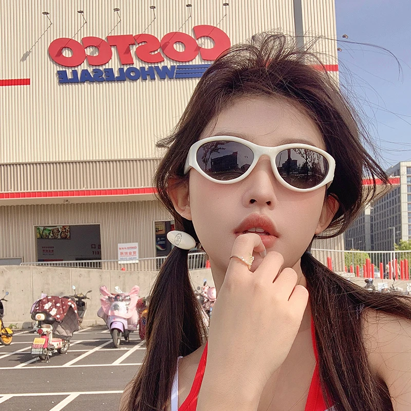 未来科技风Y2K时髦gm墨镜防紫外线户外骑行弧形发箍港风太阳眼镜