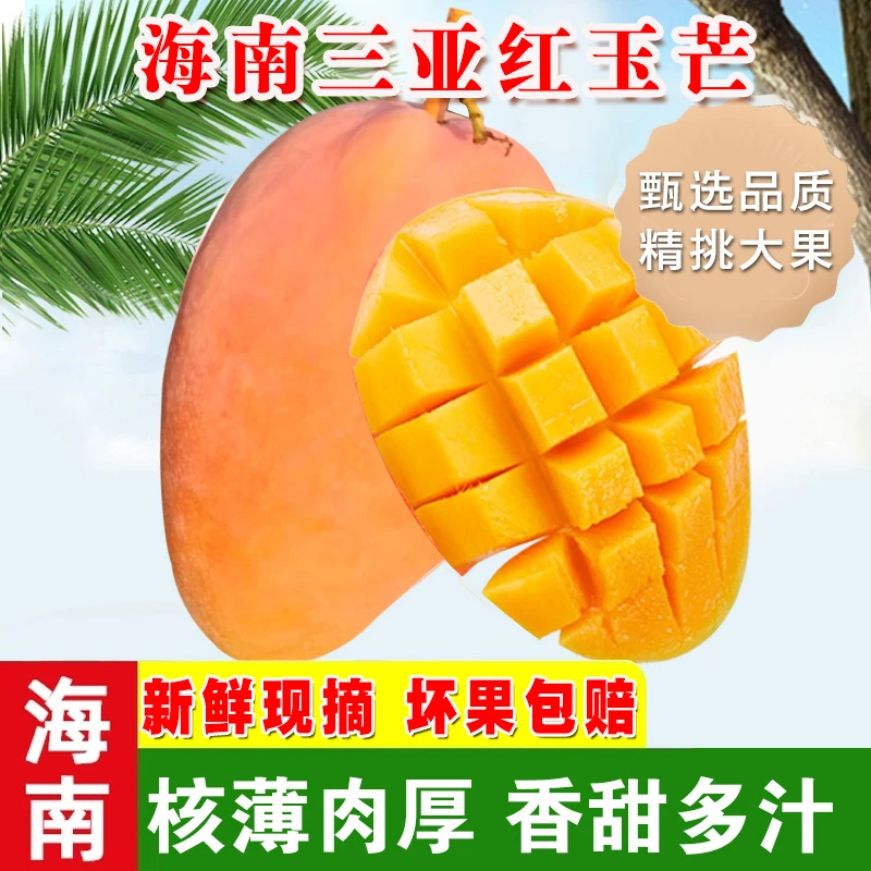 【顺丰包邮】三亚红玉芒果 玉文芒产地直发皮薄肉厚甜多汁5/8斤礼盒